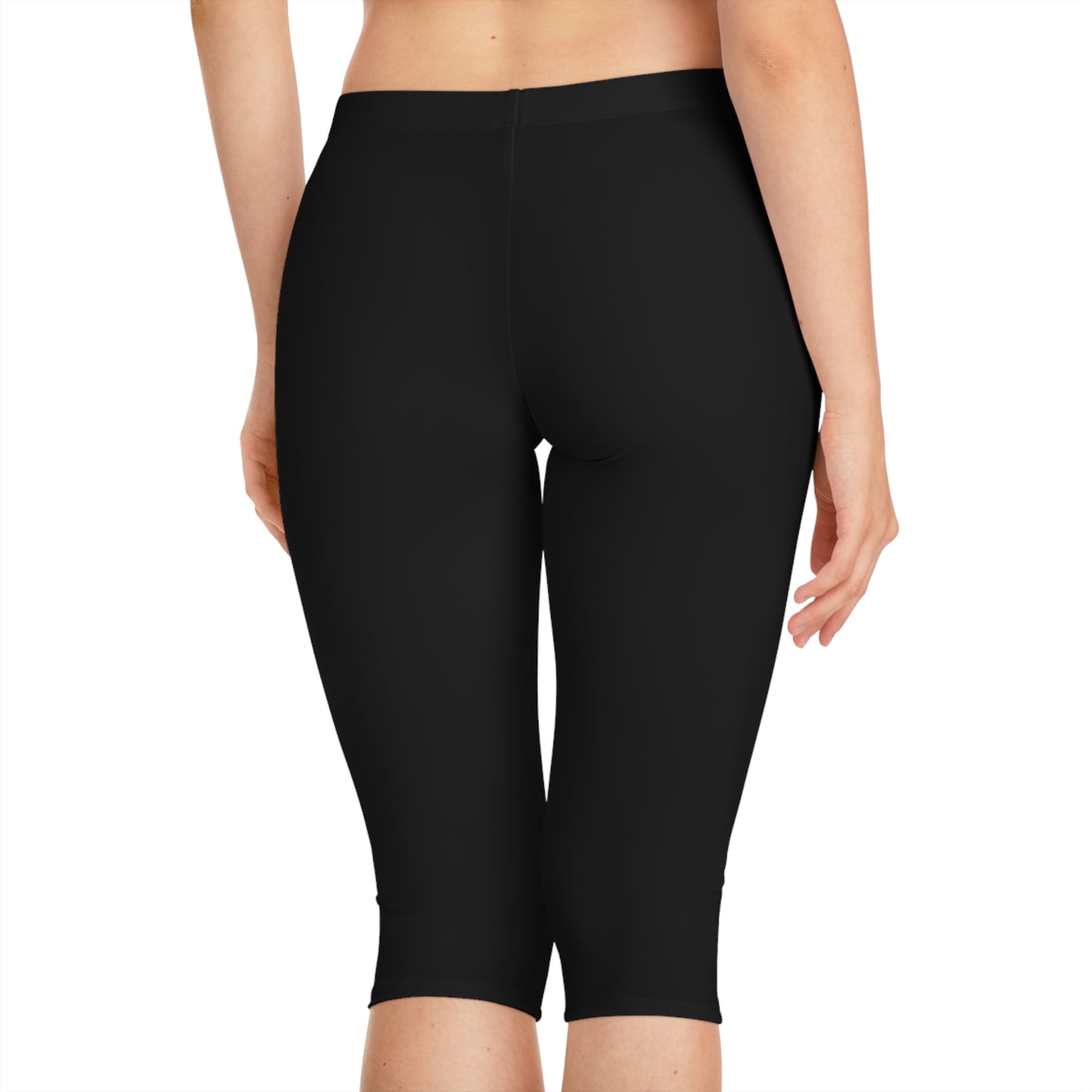 Everyday Black Women's Capri Leggings Below The knee-  Stylish Athleisure Pants, Perfect for Yoga, Workout, and Casual Wear, Summer Fashion Essentials
