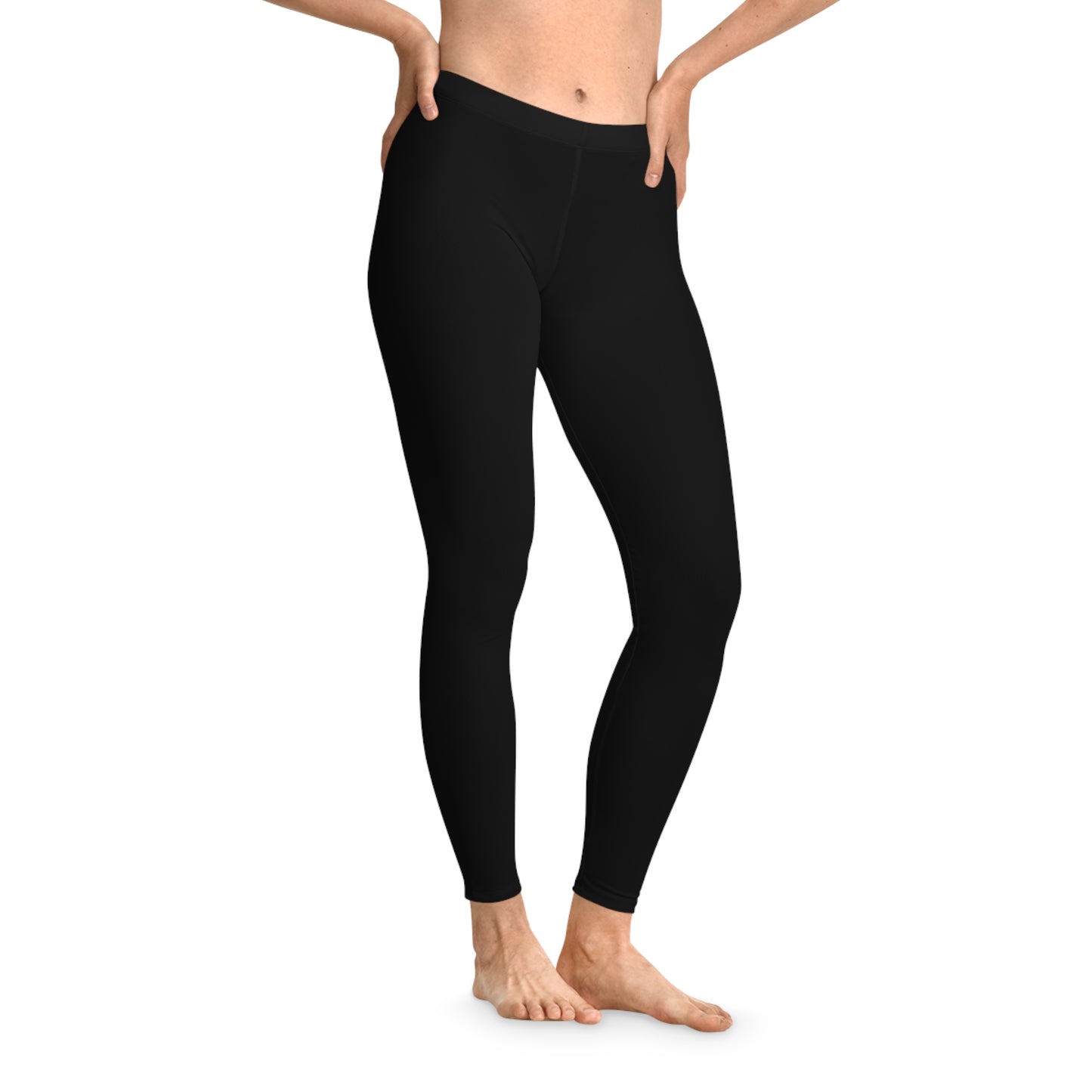 Everyday Black Stretchy Leggings - AOP, Comfortable Yoga Pants, Athleisure Wear, Workout Leggings, Casual Fashion Bottoms