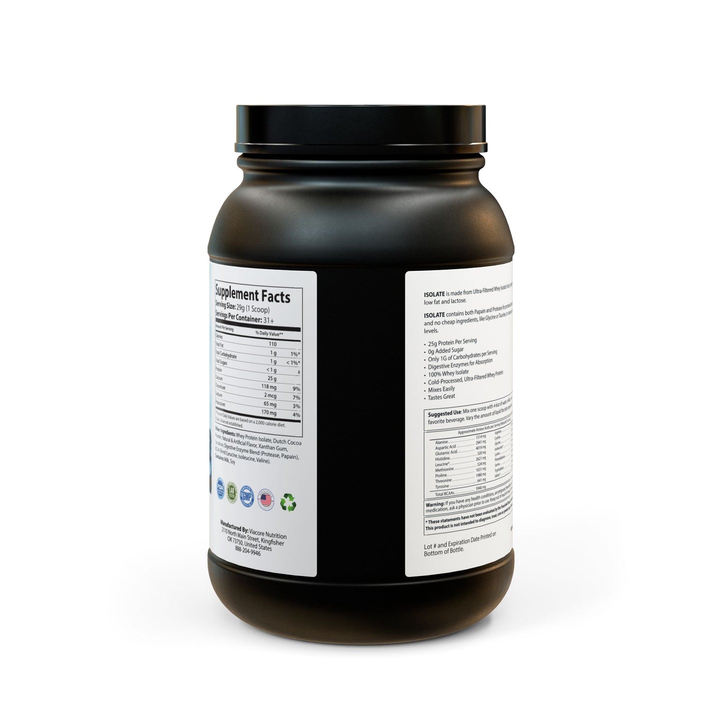 Whey Isolate Protein a post-workout Supplement (2lbs/31+ servings)