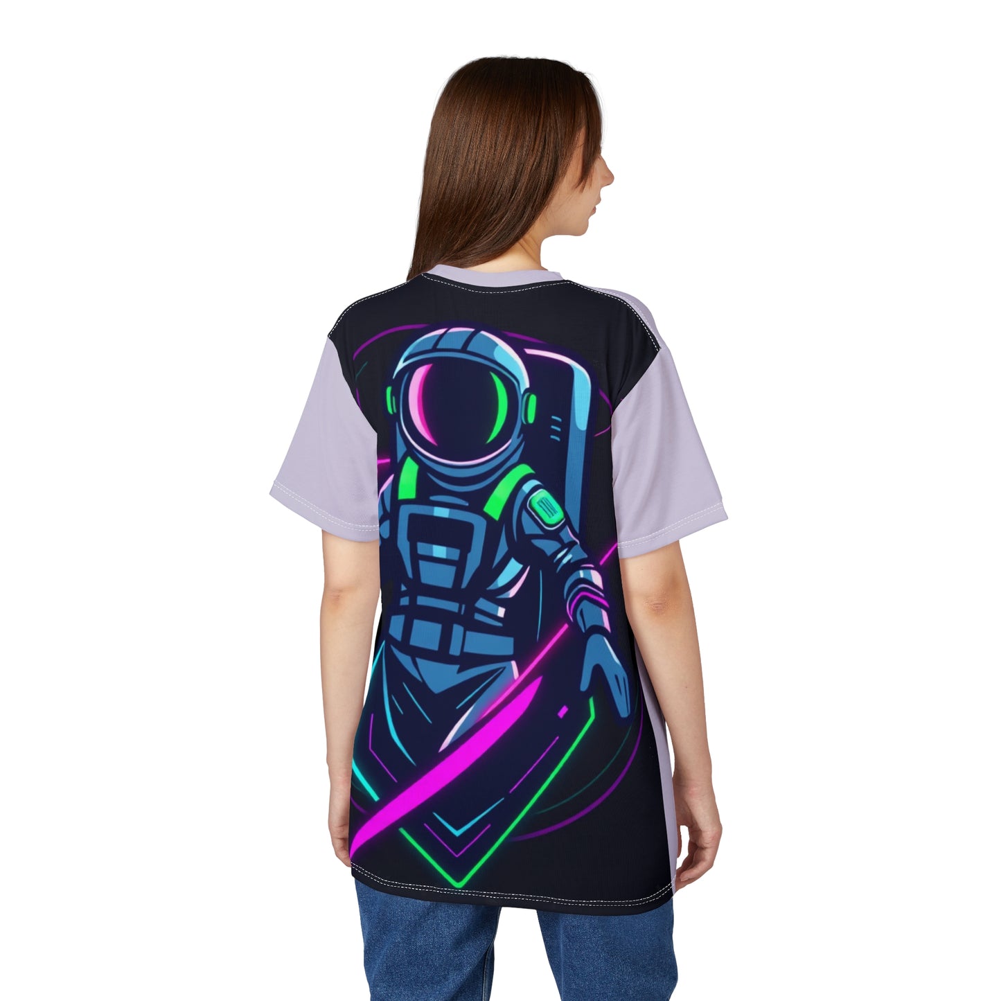Spacegirl Industries Unisex Tee, Trendy Graphic T-Shirt, Casual Streetwear, Gift for Space Lovers, AOP Tee for Unique Style