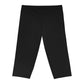 Everyday Black Women's Capri Leggings Below The knee-  Stylish Athleisure Pants, Perfect for Yoga, Workout, and Casual Wear, Summer Fashion Essentials
