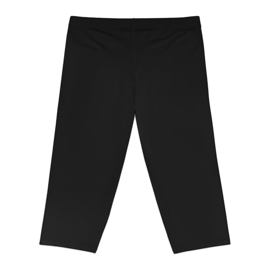Everyday Black Women's Capri Leggings Below The knee-  Stylish Athleisure Pants, Perfect for Yoga, Workout, and Casual Wear, Summer Fashion Essentials