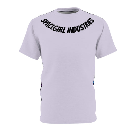 Spacegirl Industries Unisex Tee, Trendy Graphic T-Shirt, Casual Streetwear, Gift for Space Lovers, AOP Tee for Unique Style
