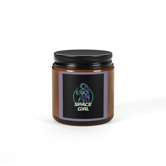 The Cadet Scented Soy Candle with Space Girl Design - Eco-Friendly, Aromatherapy, Home Decor, Gift, Wedding Favor