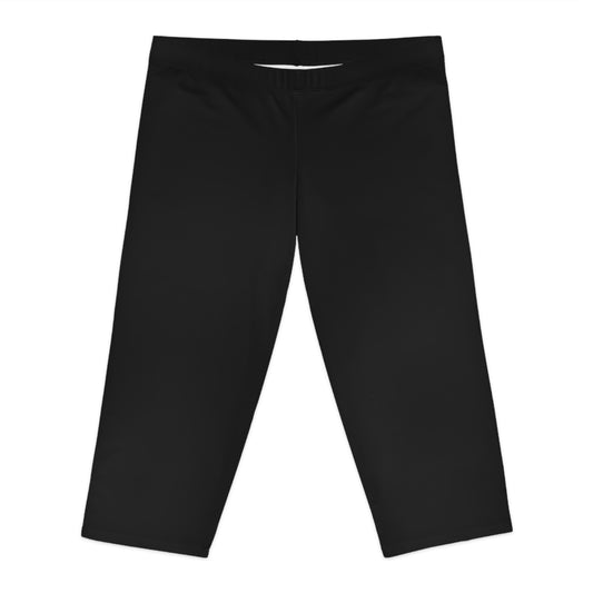 Everyday Black Women's Capri Leggings Below The knee-  Stylish Athleisure Pants, Perfect for Yoga, Workout, and Casual Wear, Summer Fashion Essentials
