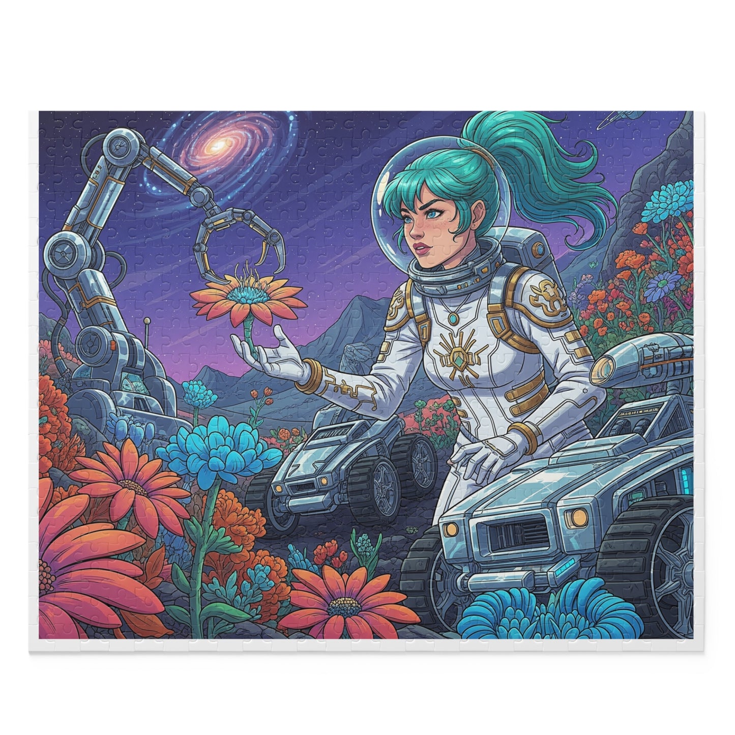 Cosmic Flower Puzzle - 120 to 500-Piece, Space Art