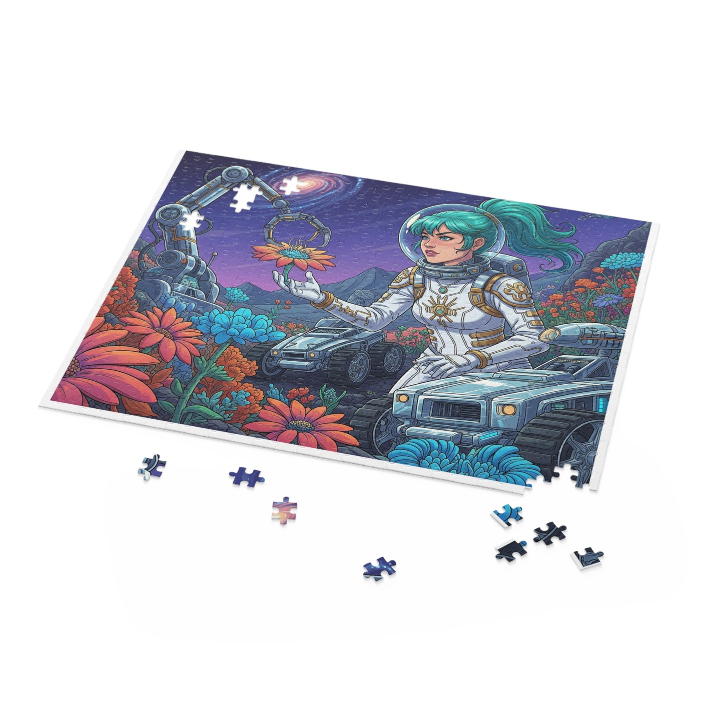 Cosmic Flower Puzzle - 120 to 500-Piece, Space Art