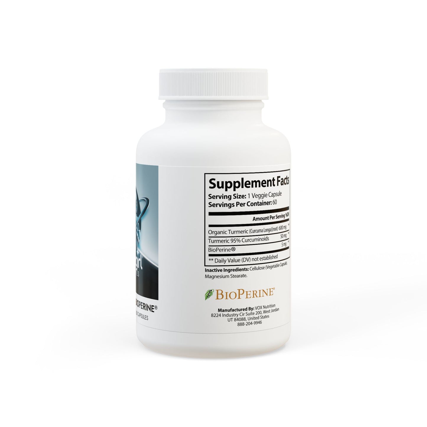 Turmeric with BioPerine® (Black Pepper Fruit Extract) Supplement (60 Capsules)