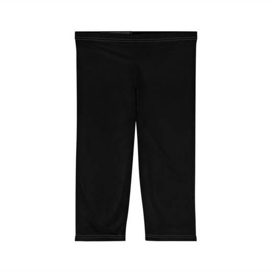 Everyday Black Women’s Capri Leggings - Comfort and Trendy Style, Perfect for Yoga, Running, Casual Wear, Holidays, Workouts