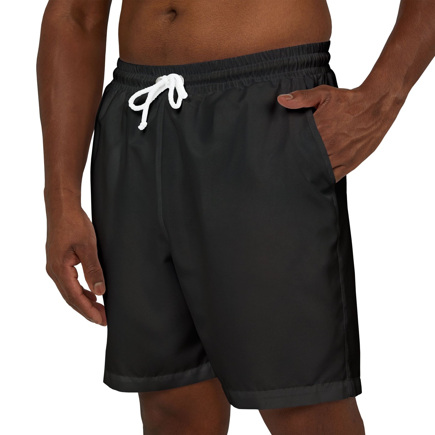 Everyday Black Versatile Unisex Swim Shorts- Sporty Beachwear, Poolside Essential, Summer Vacation Shorts, Casual Swimwear