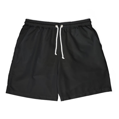 Everyday Black Versatile Unisex Swim Shorts- Sporty Beachwear, Poolside Essential, Summer Vacation Shorts, Casual Swimwear