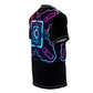 Futuristic Neon Graphic Tee for Gamers, Unisex AOP Shirt, Cyberpunk Style Apparel, Unique Gift for Tech Enthusiasts, Streetwear Must-Have